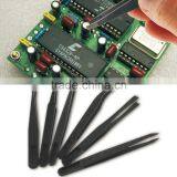 100% Band New 6pcs Black Anti-static Plastic Tweezers Heat Resistant Repair Tool Straight Bend Promotion thumbnail-1
