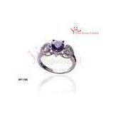 Customized Designs 925 Sterling Silver Rings Synthetic Blue Sapphire Heart Shape Birth Stones thumbnail-1