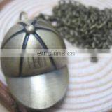 Hot Sale Stripe Hat Cap Design Pocket & Watches Bronze Antique Pocket Watch Vintage Retro Quartz Watch for Women Men Kids thumbnail-6