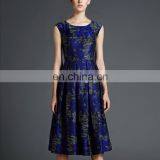 OEM Service Online Shopping New Fashion Round Neck Floral Floral Dress 2016 Elegant Women Casual Dress thumbnail-4