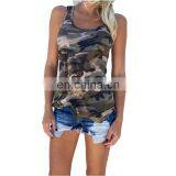 Women Tank Tops Camouflage Wild Round Neck Sleeveless Casual Vest Clothing thumbnail-2