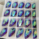 DZ-3065 AB Effect Color Flat Back Drop Crystal Sew on Stones for Clothes thumbnail-1