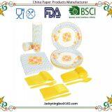 Disposable Dinnerware Set Kids Party Supplies - Includes Plastic Knives Spoons Forks Paper Plate Cup Napkin thumbnail-2