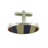Custom Zinc Alloy Ellipse Soft Enamel Aigner Cufflink