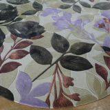 Magenta Color Round Rug for Cigar Room thumbnail-5