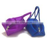 Candy Color Women Waterproof Silicone Mini Tote Coin Purses Hand Carry Money Bags With Zipper