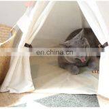 Pet Teepee Dog Canvas Cat Bed Portable Dog Teepee Tents Washable Pet Houses thumbnail-6