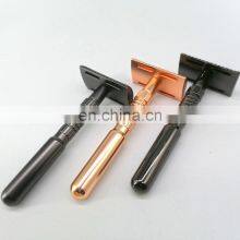 Wholesale Silver Double Edge Custom Reusable Safety Metal Shave Razors thumbnail-3