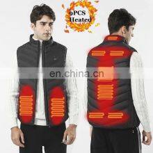 New 9 Places Heated Vest Men Women Usb Jacket Heating Vest Thermal Clothing Hunting Vest Winter BlackS-6XL thumbnail-5
