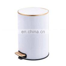 New Design 5L 8L 12L Powder Coating Trash Can Metal Dustbin Stainless Steel Pedal Dust Bin Super Thin Lid Soft Closed Trash Bin
