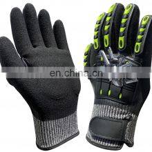 Orange Color HPPE Cut Resistant Nitrile Rubber Palm Impact Resistant And Anti-Vibration Work Gloves ANSI4 thumbnail-2