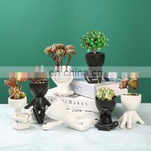 Amazon Hot Desktop Decorative Pots Succulent Plant Cute Human Design Flower Pots & Planters thumbnail-2