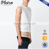 On sell Custom size 100% cotton color block gym tank top for men