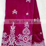 T235-2 Fushia High Quality 100% Korea Velvet George Lace thumbnail-1