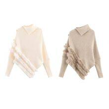 2025 New Fashion Elegant Women's Shoulder-Button Irregular Pullover Knit Top