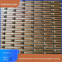 Rose Gold Curtain Wall Building Exterior Wall Decoration, European-style Background Wall Embossed Woven Metal Mesh, Screen Partition Mesh Grid thumbnail-2