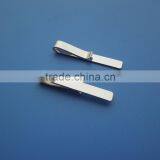 Brass Curved Blank Mens Tie Clip Tie Bar Set Brushed Silver in Gift Box thumbnail-3