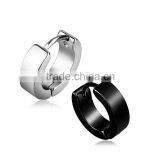 Cool Men's Stainless Steel Round Hoop Earring thumbnail-1