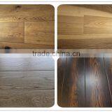 Black Veined Wire Brushed Oak Engineered Wide Plank Flooring thumbnail-4