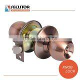 Satin Stainless Steel Cylindrical Knob Entrance Door Lock thumbnail-4