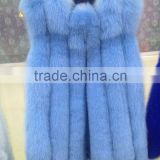 2015 the latest design fur vest, Blue Fox Fur Vest women's Clothing