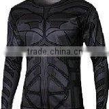 Polyester Spandex Long Sleeves Compression Shirt / Rash Guard with Justice League Batman Superman design