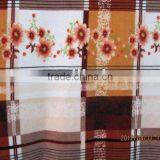 Check Print Flannel Fleece Fabric With Sunflower thumbnail-1