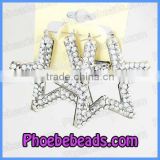 Wholesale Star Shape Clear Acrylic Rhinestone Bamboo Earrings ABE001-1