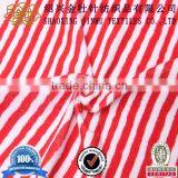 High quality Red stripe printed stretch terry cloth