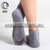 Sexy Hot Teen Girl Custom Made Socks Gray Anti Slip Yoga Pilates Toe Socks