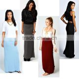 Latest design long skirt jersey maxi skirt