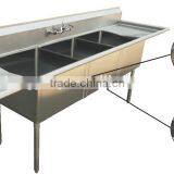 NSF and CSA Approval Three Compartments Stainless Steel Commercial Kitchen Sink thumbnail-3