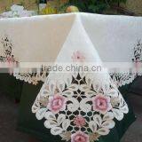 New Design Cheap Polyester Flower Design Embroidery Tablecloth