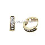 100 Pairs Gold Round Earrings Clip-on Fashion CZ Micro Pave Earrings Women's Jewelry 16.3*16.3mm thumbnail-1