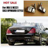 W221 S63 4 Tips Stainless Material Pure 304 Fit for MB W221 Square Style thumbnail-1