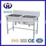 Commecial Kitchen Stainless Steel Double Sink Bench thumbnail-1