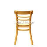 Top Quality Solid Wood Fabric Handle Carving Vintage French Square Back Cafe Chair thumbnail-5