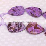 Full Strand Natural Agate Gem Stone Beads, Charm Purple Ocean Agate Stone Beads For Jewelry Making thumbnail-2
