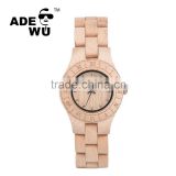 Ade Wu Retro Round Cheap Wholesale Custom Wood Watches Women Watches Man Maple and watchcase watchband,core 2035