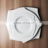 9'' Wedding Dinning Rotating Perfert Design Ceramic Porcelain Dinner Plate Stock thumbnail-2