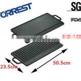 Rectangular Cast-Iron Reversible Grill/Griddle, 20-Inch x 9.25-Inch, Black