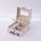 Han Edition of the Wholesale Custom PU Leather Zipper Jewelry Box, Multi-function Makeup Box