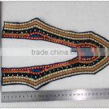 Customized Embroidery Ladies Garment Collar, Black Acrylic Beaded Necklace, Colourful Embroidery Collar for Garment thumbnail-2