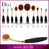 2017 Custom Logo Makeup Brushes Rose Gold Painting Oval Brush Set Tooth Makeup Brush Set 10pcs thumbnail-3