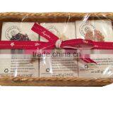Christmas and New Year's Gift: Rice Scrub Soap Set in Basket