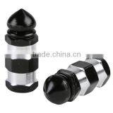 Universal Aluminum 2X/a Set Black&silver Motorcycle Wheel Tire Valve Stem Caps thumbnail-1