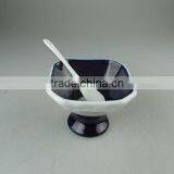 Stock Ceramic Ice Cream Cup With Spoon in Cheap Price thumbnail-1