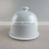 White Porcelain Bell-shaped Butter Dish With Lid thumbnail-1