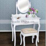 White Modern Dressing Table With Mirror /Dressing Table With Stool/Wooden Dresser thumbnail-2
