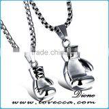 Black/Steel/Gold Color Fashion Mini Boxing Glove Necklace Boxing Jewelry Stainless Steel Necklace thumbnail-1
